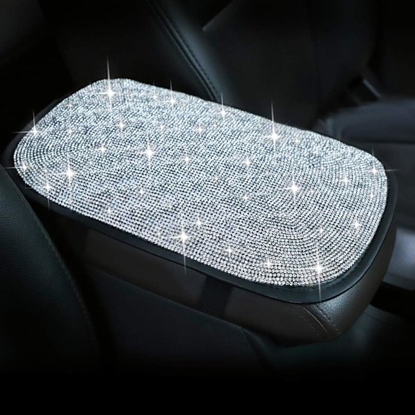 Bling Bilarmrestskydd Glans Kristall Bilcenterkonsolskyddsskydd Universal Auto Arm Rest Kuddar