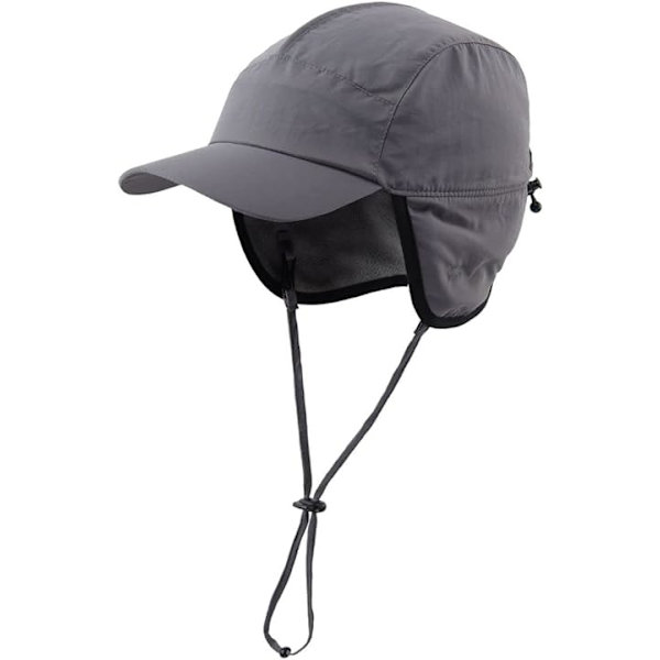 Utomhus herr basebollkeps vattentät vinter öronlapp mössa Dark Grey