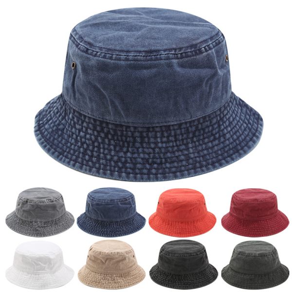 Ren Tvättad Bomulls Bucket Hat, UV-Solskydd Andningsbar Strandsemester Reshatt Khaki