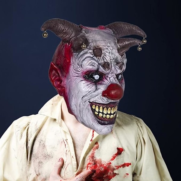 Latex Clownmask, Realistisk Mask, Halloweenmask, Djurhuvudmask, Kostymtillbehör för Vuxna, Lämplig för Halloween, Kostymfest, Karneval