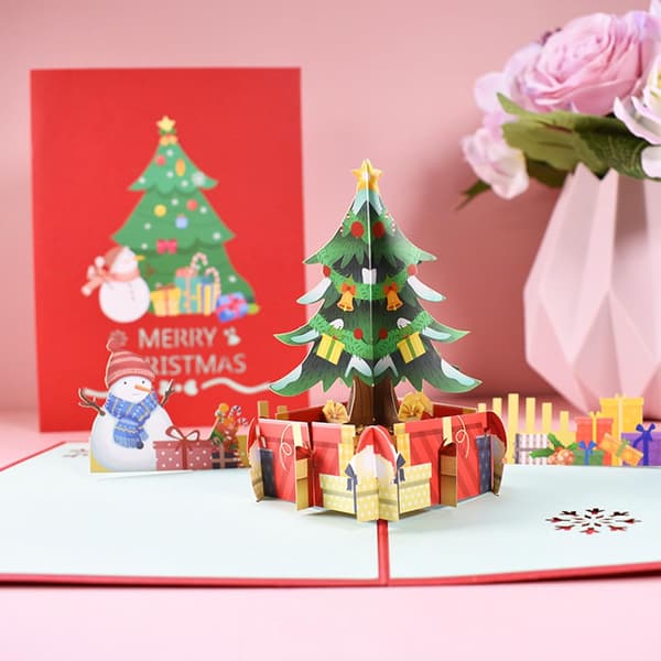 3D Love Pop Up Gratulationskort Julkort (julgran 1)