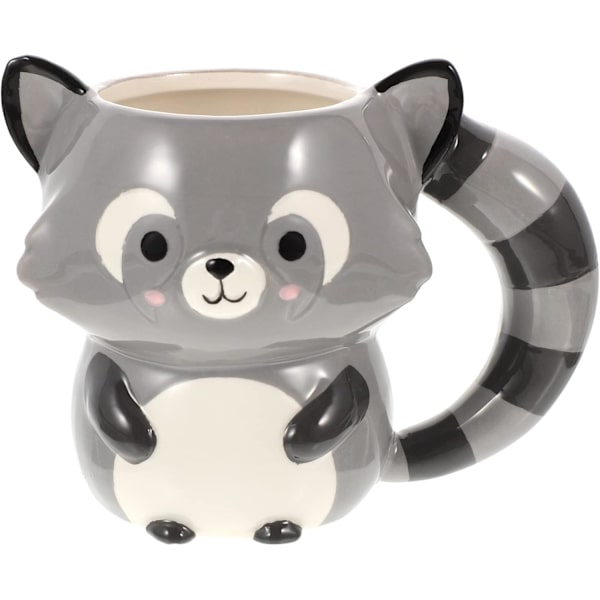 Söt keramisk kaffemugg 3D tvättbjörn mugg tekopp handmålad