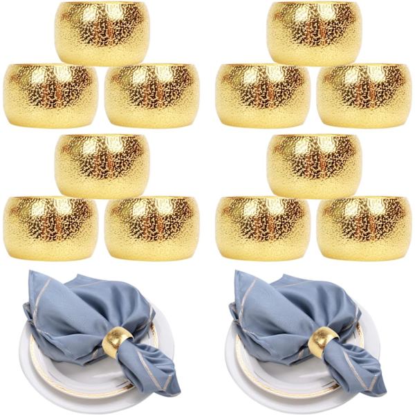 Guld Servietringe 12 Styk Individuelle Servietringe, til Jul Thanksgiving Bryllup Fest Familie Middag (Guld 12 Styk)