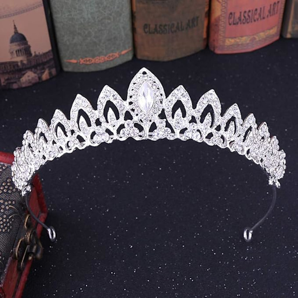 Jente Krystall Tiara Krone Svart Kvinne Elf Prinsesse Hodebånd Gave til Kostyme Bryllup Prom Bursdag Pageant Jul Hårtilbehør Smykker Gave