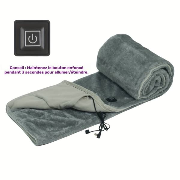 USB-driven elektrisk värmefilt (150x80 cm) med 3 värmeinställningar och automatisk avstängning efter 10 timmar