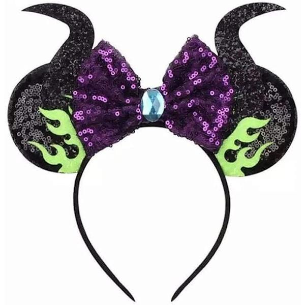 Maleficent Musöron Huvudband för Halloween Cosplay Festfavoriter