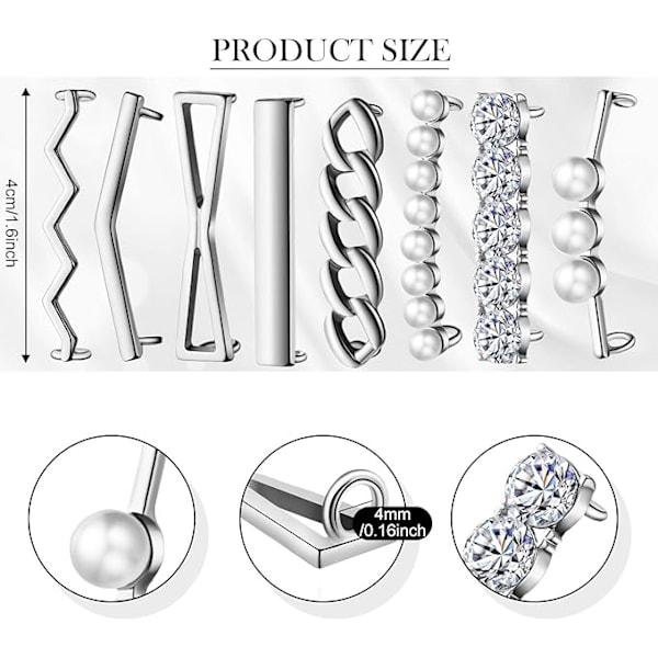 Par Shoelace Charm Clip Sneaker Shoelace Dekoration DIY Silver