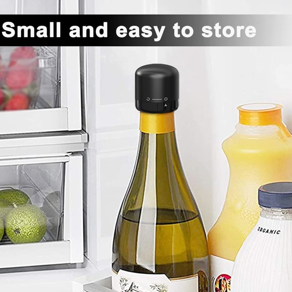 Vinflaskeprop i silikone, forseglet 4-pak, twist top vinforsegler til vinflasker, små vinpropper, sort