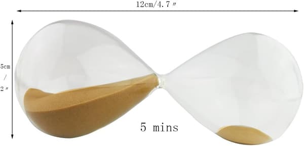 Mode farverigt sandglas, timeglas, timer, klart glat glas, skrivebordsdekoration, julefødselsdagsgave (5 minutter, brun)