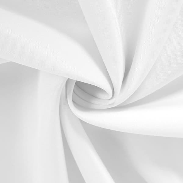 1×Bordskjol, 4,2 meter veckad rektangulär polyester vit bordsdekoration, porslin, fest, bröllop, födelsedag, babyshower, evenemang