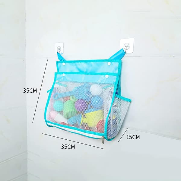Baby Badeleke Organizer, Badeleke Oppbevaringspose for Badekar Mesh Oppbevaringsnett Dusjtilbehør Badelekeveske for Oppbevaring av Leker, Svart