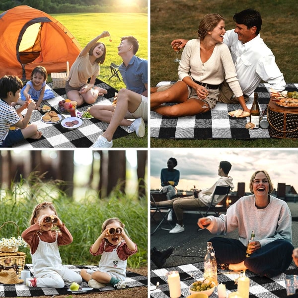 Stort Picnic Tæppe Vandtæt, Bærbart Picnic Tæppe, Sandtæt Strandtæppe D 90*200CM