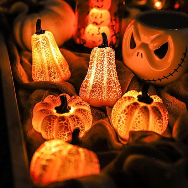 Halloween Græskar LED, 3 Styk Græskar Lanterne, Halloween Græskar Lys, Halloween Græskar Lys, Thanksgiving Lysende 3D Græskar Efterår.