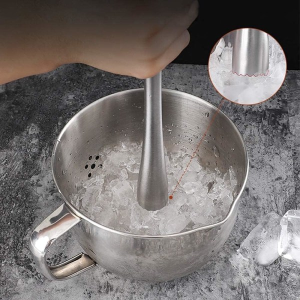 Rustfrit cocktail muddler i rustfrit stål, professionelt fremstillet bartender-blender barværktøj