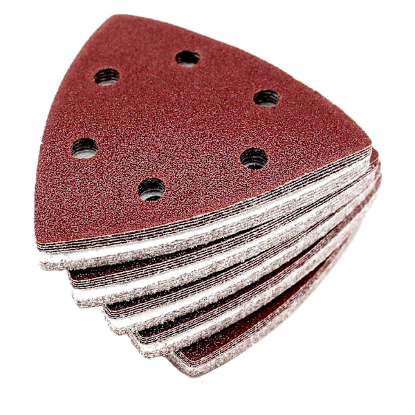 Delta Sanding Triangles │ 100 st │ 6 hål │ 93 x 93 x 93 mm │ korn 80 │ för deltaslipmaskiner │ Slippapper │ Sandpapper