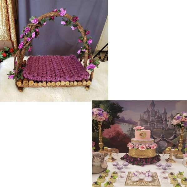 5 stk 41 fot falske rosevin blomster planter kunstige blomster hengende rose eføy for hjem hotell kontor bryllupsfest (rosa)