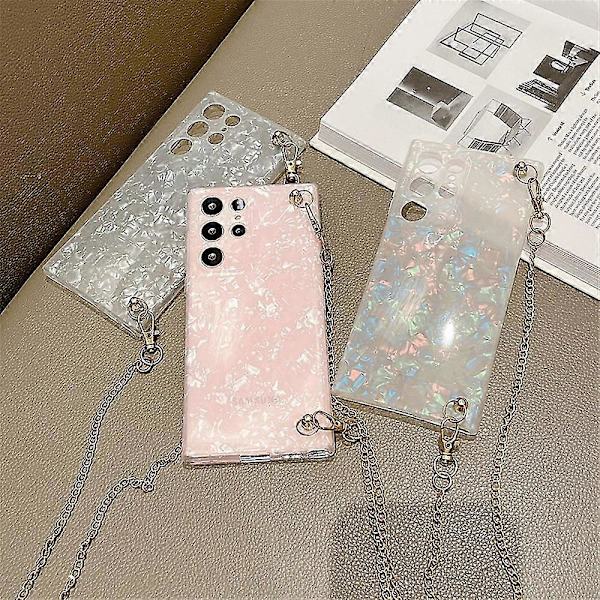 Kotilonkuoren kuvioinen crossbody-kaulanauhaketjukotelo, yhteensopiva Samsung Galaxy S23 Ultra/ S23+/ S23 iskunkestävän kanssa