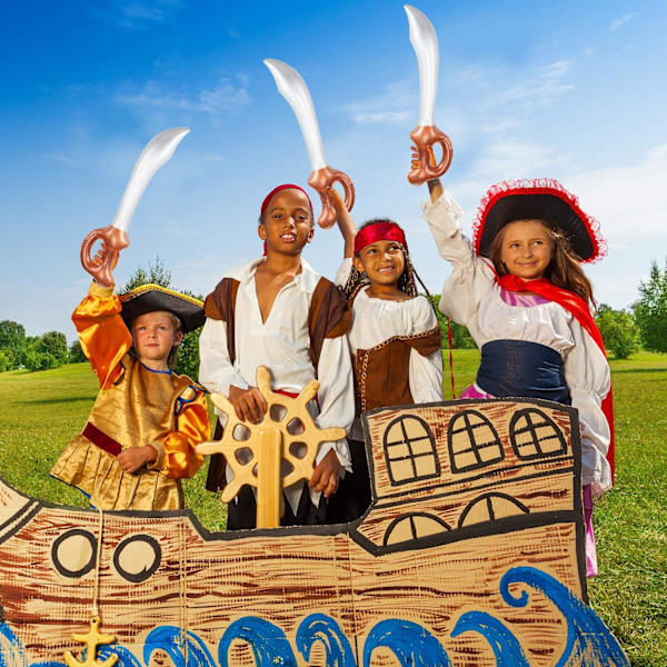 12 stk. oppustelige piratsværd blæsende piratsværd rollespil legetøj scene rekvisitter sommer pool svømning fest vand legetøj