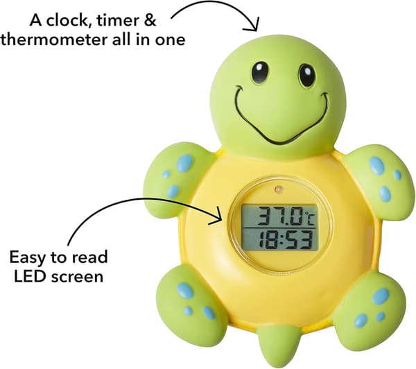 Badetermometer og ur, skildpadde