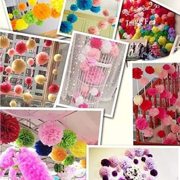 Silkepapir Pom Poms, Pom Pom Papir Blomsterdekorasjoner for Festdekorasjoner Bryllupsdekorasjoner Bursdagsfeiringer - 15 Pakke 8, 10, 14 Tommer