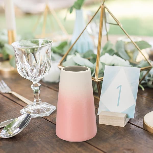 Blomstervase, keramiske vaser til blomster, minimalistisk blomstervase, bordpynt til pejs, stueindretning, gradient pink