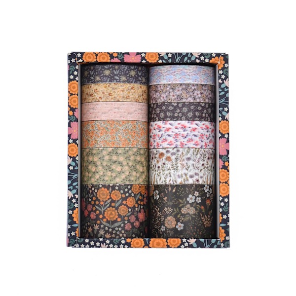 Teippisetit 2 Sarjaa Washi-Teippisetti Kukallinen Washi-Teippi Liima-Teippi Kukkakuosi Koristeteippi DIY-Töihin Lahjapakkaamiseen Scrapbookingiin