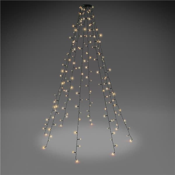 200-LED julgransbelysning med ring, 8 slingor x 1,5 m