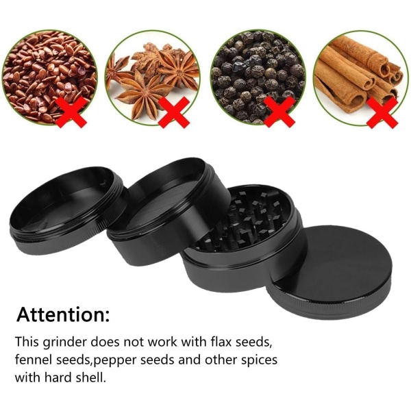 Urtegrinder, Grinder for Dry Herb Portable Sink Alloy Metal Grinder, Svart, 5x4cm