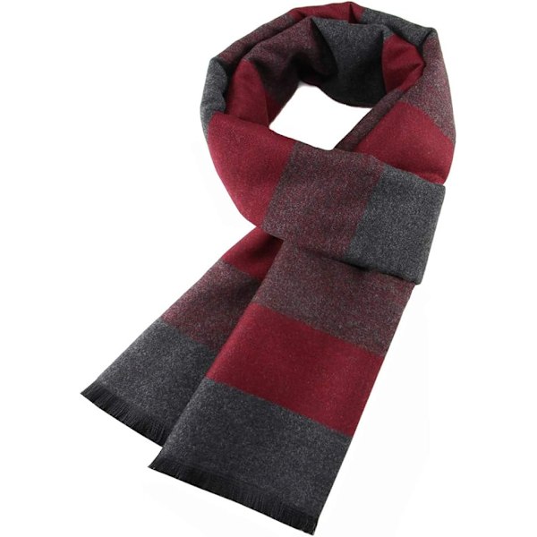 Mäns Varm och Mysig Tartan Halsduk Mode och Elegant Klassisk Rutig Halsduk i Höst Vinter Rutiga Halsduk