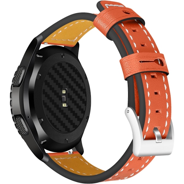 Kompatibel med Huawei Watch GT3/GT3 Pro 46mm Rem, 22mm Hurtigutløsing Rem i Lær, Myk Sport Rem for Erstatning, Oransje