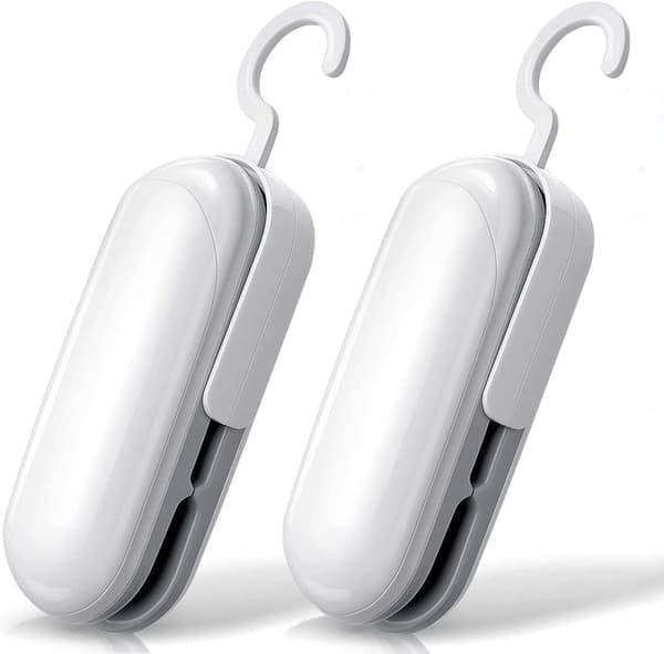 Mini påssvets, bärbar värmevakuumförseglare plastförseglare, chipspåsförseglare, 2 i 1 minimatförseglare