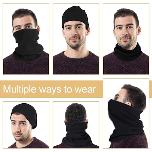 Vinterhalsvärmare Fleece Vindtät Halsduk Snood för Män Kvinnor Kallt Väder Ansiktsscarf Huvudbonad för Skidåkning Löpning Cykling