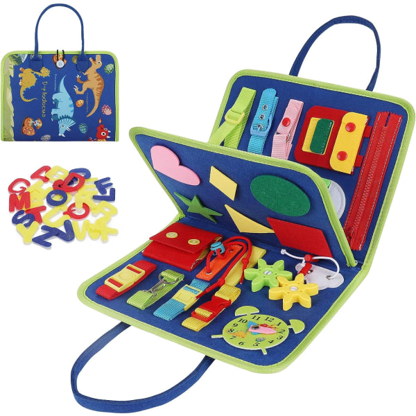 Barnparkens aktivitetsbräda för småbarn, sensorisk bräda pedagogiska leksaker aktivitetsbräda för flickor pojkar 1 2 3 4 år gammal, grön