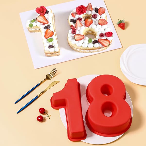 Nummer 1 kageforme, 3D store silikone tal kageforme, DIY bageforme, non-stick kageforme til fødselsdag og jubilæum
