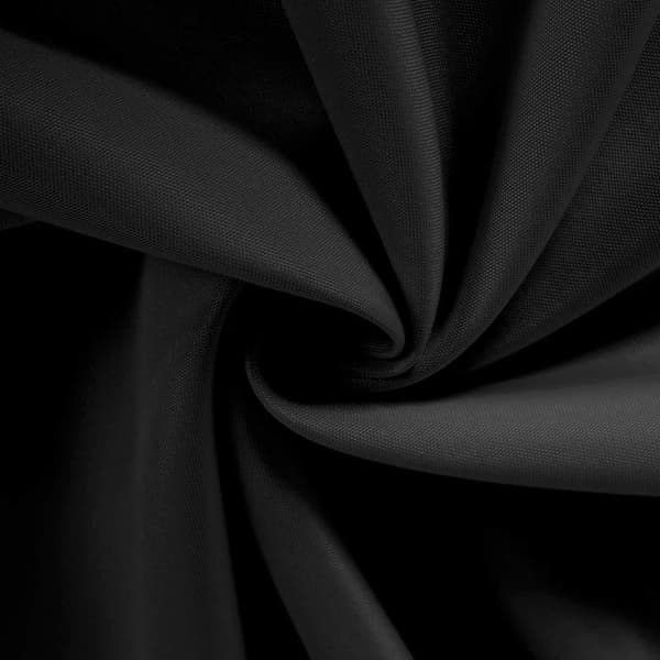 1 × Bordkjole, 4,2 meter plissert rektangulær polyester svart borddekorasjon servise, fest, bryllup, bursdag, babyshower, arrangementer