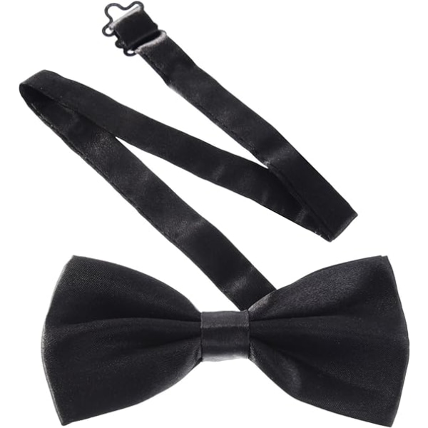 Men's Pre-Tied Bow Ties Tux Bowtie Adjustable Formal Neck Bowtie for Parties (Black, 1 Piece)