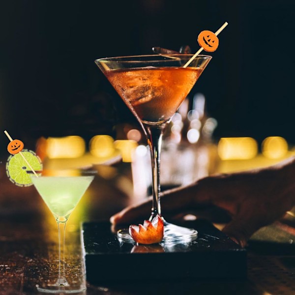 200 kpl Teko-cocktailtikkuja Cocktail-tikkuja Cocktail-juhlat Koristeet Baarin Koristeluun Juomien Juhlatarvikkeet (Kurpitsa Muoto)