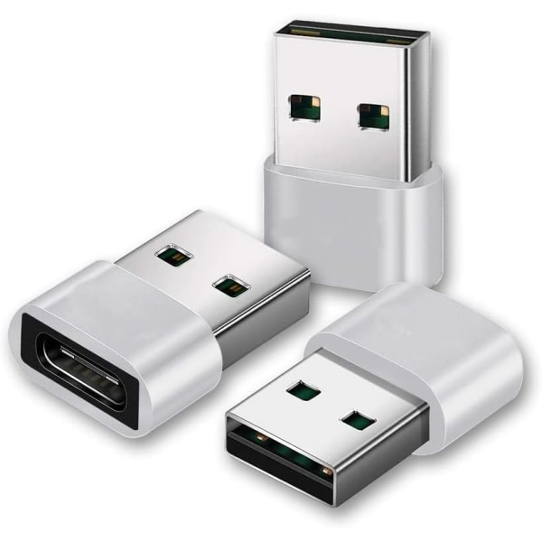 USB til USB C-adapter [3-pak], USB-adapter, USB A til USB C, iPhone-opladerstik, USB C-stikkonverter til iPhone