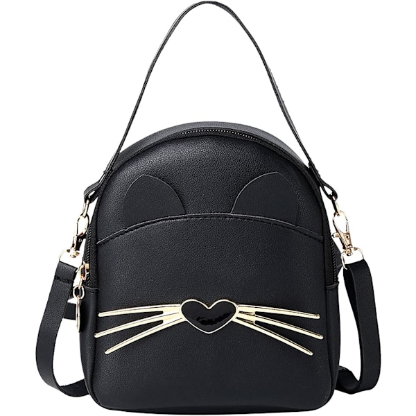 Pige Crossbody Taske Lille Taske Kvinder Lille Skuldertaske Sød Ny Model Håndtasker PU Læder Crossbody Taske til Lille Pige Fødselsdag Black