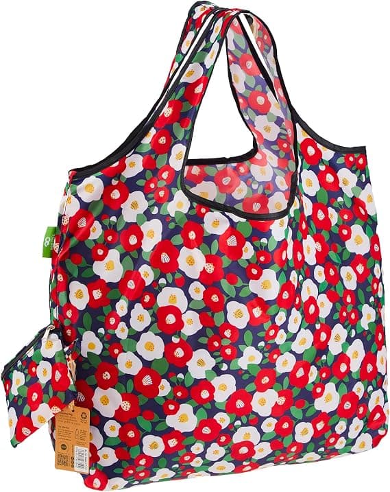 CHIC Sammenleggbare Gjenbrukbare Store Handleposer av Resirkulert Materiale Lette Handlenett med Oppbevaringspose