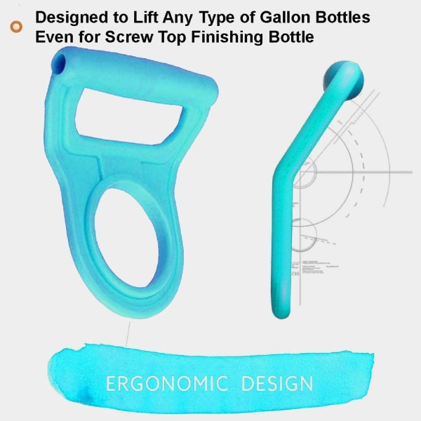 2-PACK Avancerad Ergonomisk 2:a generationens 5 gallons dricksvattenflaska handtag flaskbärare lyftare
