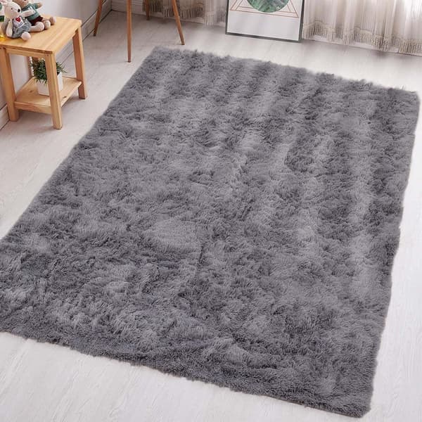 Vardagsrum, Modern Supermjuk Tjock Lugg Fluffig Ryamatta som inte fäller (Grå, 60x160 cm)