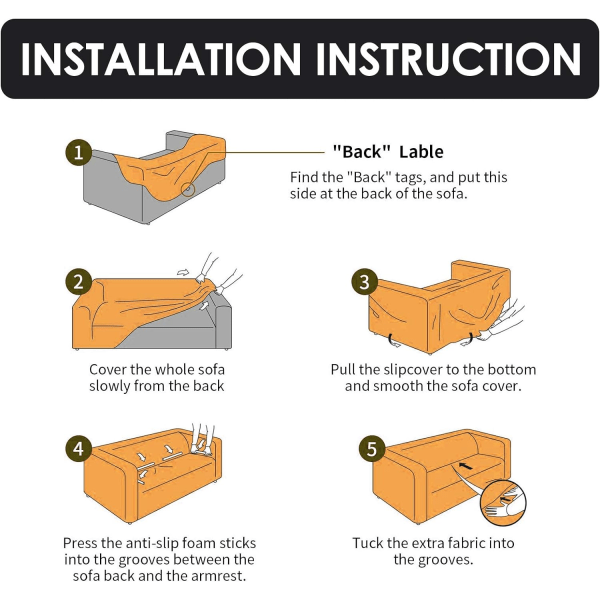 3-seters sofaovertrekk med armlener, stretch sofaovertrekk, lenestoltrekk, elastisk sofaovertrekk, universal møbelbeskytter, sofaovertrekk, modell JYF