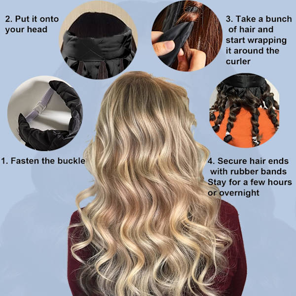 Varmeløs krøllestav, Octopus No Heat Hair Curlers Hovedbånd, Wave Curls Lazy Curler Soft Tools