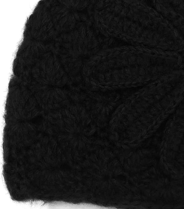 Damer Vinter Vintage Uld Spand Spand Hat Black
