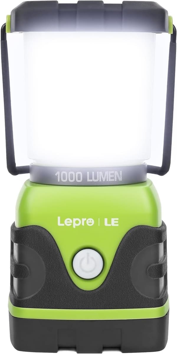 Campinglanterne, 1000 Lumen Campinglys Batteridrevet, Dimbar Varmhvit og Dagslysmoduser
