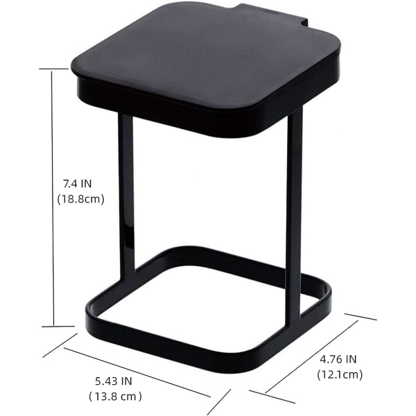 Metall Mini Benkeplate Søppelbøtte med Lokk Liten Søppelposeholder for Hjem Kjøkken Kontor