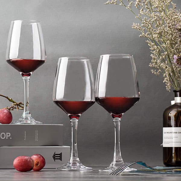 Vinglas sæt med 8, 12oz, blyfri, klart, holdbart glas