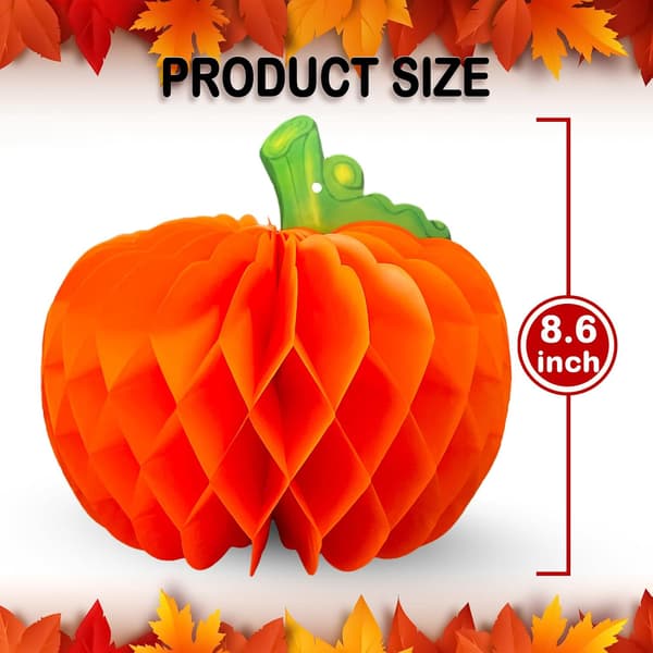 Höstpapperspumpor Honeycomb - 8,6 tum, 6 st Honeycomb Papper Tissue Pumpor Tissue Boll Hängande Pumpa