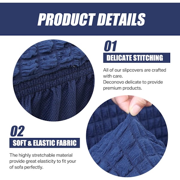 Soffaöverdrag elastiskt halkfritt sofföverdrag elastiskt sofföverdrag Blue 185CM